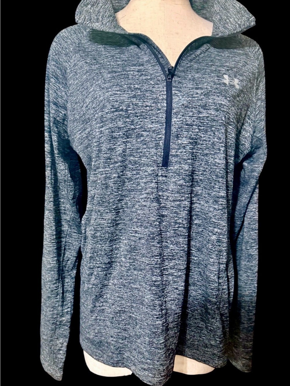 Under Armour Women's Heathered Black Quarter-Zip Hoodie
